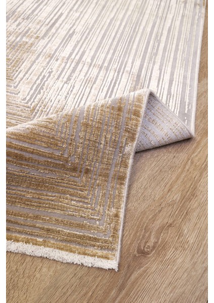 Queen 8114 Gold - Viskon Bambu Halı | Dokuma Salon Halısı