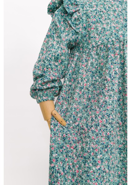 Kız Çocuk Viskon %100 Pamuk Tesettür Elbise Amine Model Uzun Tam Boy Elbise fiyatları