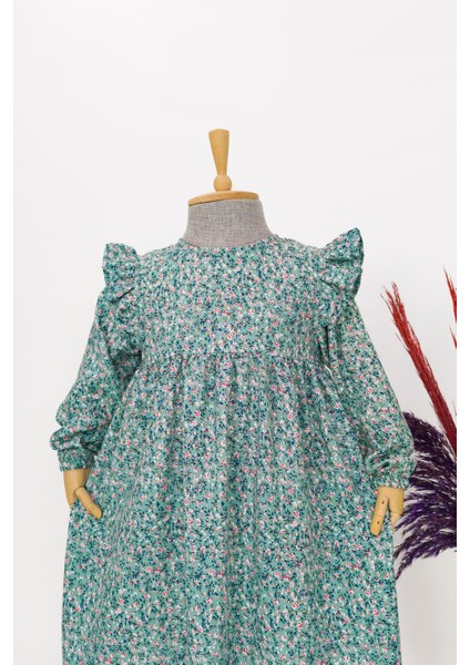 Kız Çocuk Viskon %100 Pamuk Tesettür Elbise Amine Model Uzun Tam Boy Elbise indirimleri