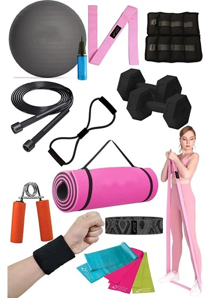 16 Parça Devasa Pilates Seti Inanılmaz Kampanya Fiyatı Tam Ekipmanlar Pilates Yoga Seti Egzersiz Seti