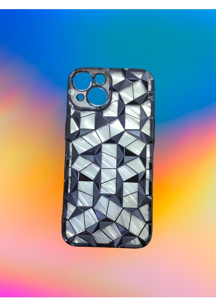 Iphone 13 / 14 / 15 Uyumlu Geometrik Elmas Desenli Altın Sarı Telefon Kılıf fiyatları
