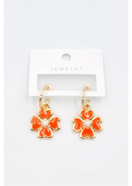 Çiçek Küpe - Turuncu