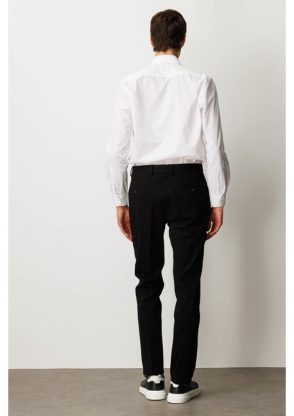 Erkek Beli Lastikli Yan Cepli Koton Pantolon Siyah fırsatları