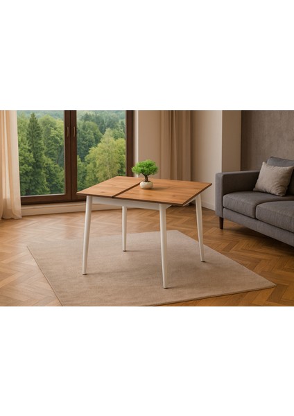 Yanlardan Açılır Büyüyen Yemek Masası Meşe-Beyaz 75X80CM Sadece Masa Fiyatıdır modelleri