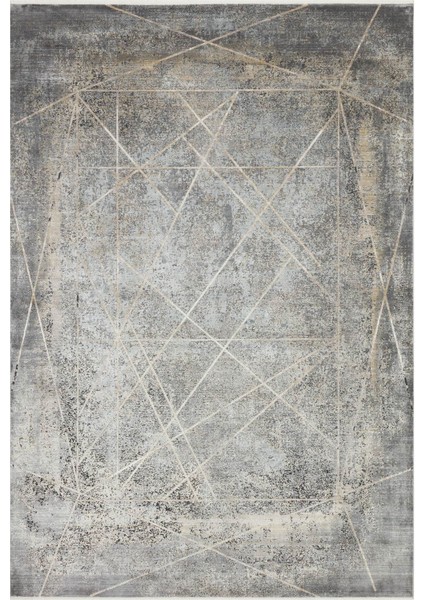 Queen 8111 Antrasit - Viskon Bambu Halı | Dokuma Salon Halısı