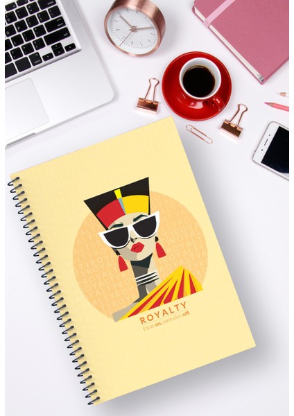 A5 Karton Kapak Spiralli Çizgili Defter/ 96 Sayfa/tematik Seri No: 6“özgür” Royalty