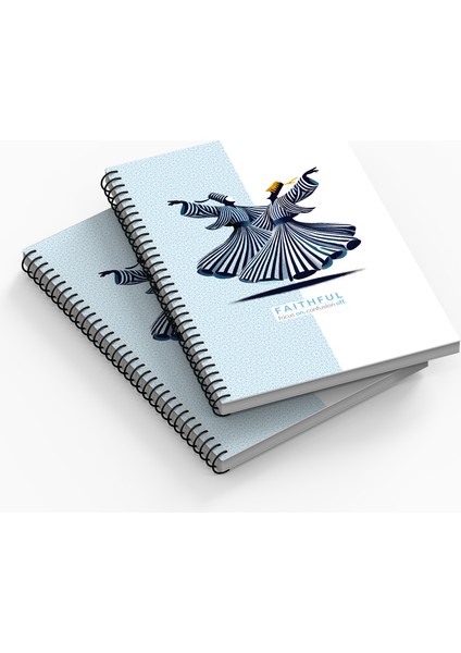 A5 Karton Kapak Spiralli Kareli Defter/ 96 Sayfa/tematik Seri 1 “sûkunet” Faithful fiyatları
