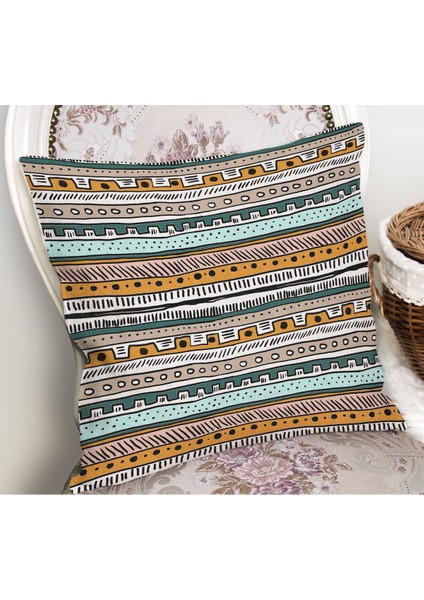 Nordic Lines Iskandinav Tarzı Renkli Çizgili Dekoratif Kırlent Kılıfı 50X50 cm Polyester Kumaş fiyatları