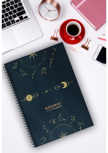 A5 Spiralli Defter Çizgisiz 96 Sayfa Defter, Houmai Serisi Özel Koleksiyon