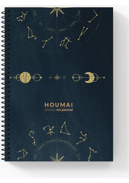 A5 Spiralli Defter Çizgisiz 96 Sayfa Defter, Houmai Serisi Özel Koleksiyon modelleri