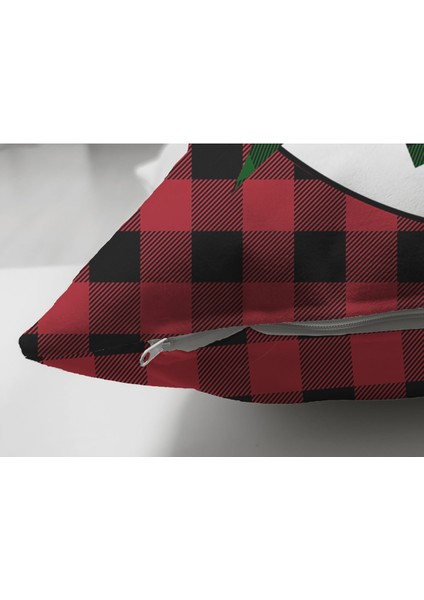 Noel Trees Yılbaşı Temalı Dekoratif Kırlent Kılıfı 50X50 cm - Renkli Polyester Raşel Kumaş fiyatları