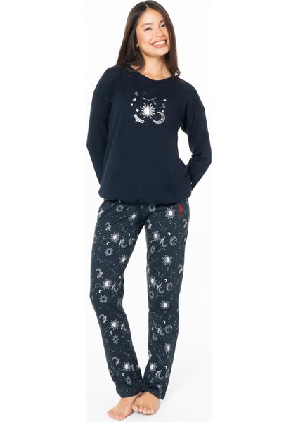 Kadın Ev Giyim, Pijama Takım, Uzunkol, %100 Pamuk