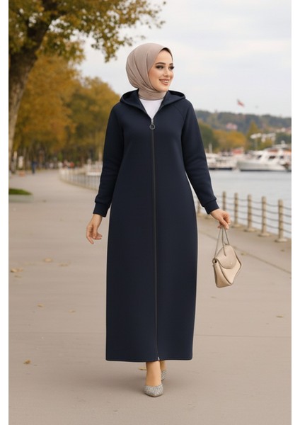 Kapşonlu Lacivert Tesettür Kap 72231L fiyatları