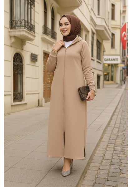 Kapşonlu Bisküvi Tesettür Kap 72231BS