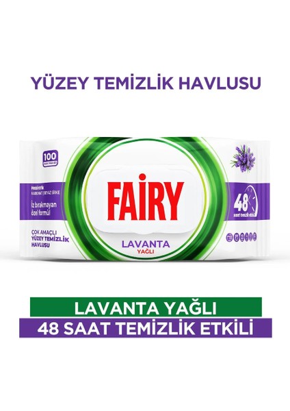 Çok Amaçlı Yüzey Temizlik Havlusu 100 Yaprak | Lavanta Yağlı | Beyaz Sirke & Karbonat