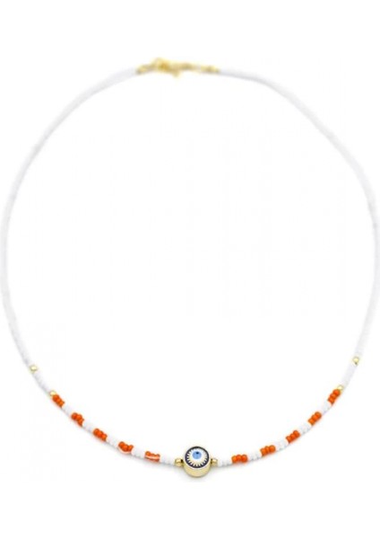 Boncuk Göz Kolye - Beyaz