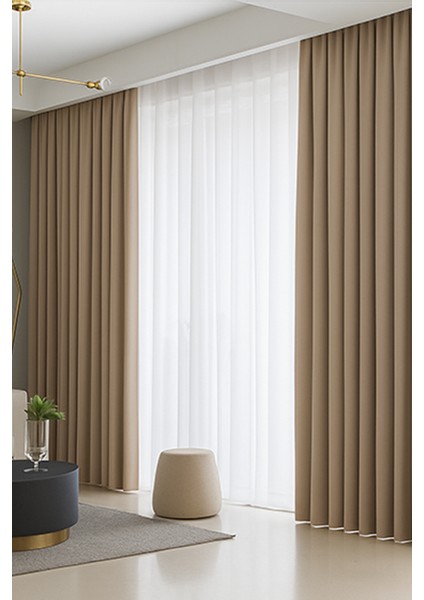 Bej Blackout, Işık Geçirmez, Karartma Perde, Pilesiz, Lüks, Tek Kanat, Güneşlik fiyatları
