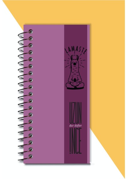 Uzun Ince Dar Çizgisiz Not Defteri No:5 Na'maste / Kalın Karton Kapak Spiralli 21X10 Cm. fiyatları