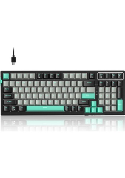 SKY98 99 Tuş Gasket Rgb Hot-Swap Kablolu Siyah-Gri Gaming Klavye