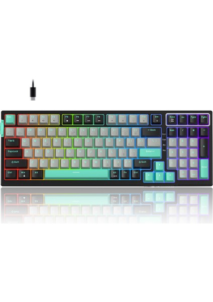 SKY98 99 Tuş Gasket Rgb Hot-Swap Kablolu Siyah-Gri Gaming Klavye modelleri