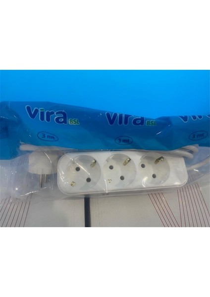 3lü 2mt Topraklı Priz