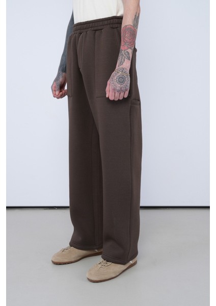 Kahverengi Oversize Eşofman – Telefon Için Ekstra Cepli fiyatları