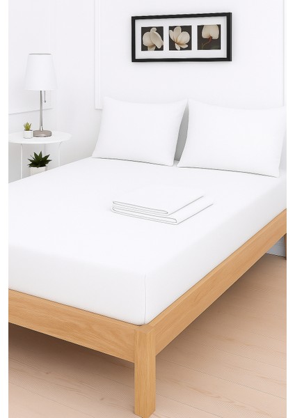 Mirava Premium %100 Pamuk Penye Lastikli Tek Kişilik Çarşaf Takımı (1 Yastık Kılıfı Dahil) Beyaz 100X200CM indirimleri
