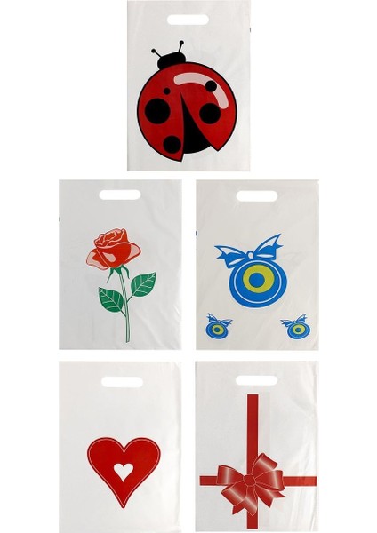 Desenli El geçme Poşet 12X17 cm 100 Lü (1 Paket 100 Adet) fiyatları