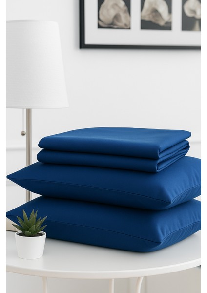 Mirava Premium %100 Pamuk Penye Lastikli Tek Kişilik Çarşaf Takımı (1 Yastık Kılıfı Dahil) Lacivert 100X200CM indirimleri