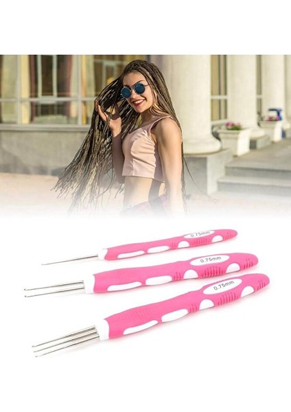 0.75 mm Saç Örgü Kilitleme, Nakış ve Dokuma Tıgı 3'lü ( G-150 )