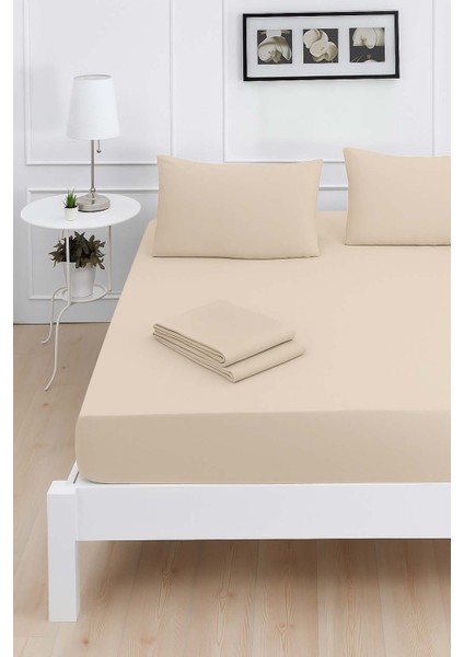 Mirava Premium %100 Pamuk Penye Lastikli Tek Kişilik Çarşaf Takımı (1 Yastık Kılıfı Dahil) Bej 100X200CM modelleri
