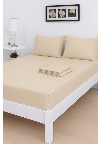 Mirava Premium %100 Pamuk Penye Lastikli Tek Kişilik Çarşaf Takımı (1 Yastık Kılıfı Dahil) Bej 100X200CM fırsatları