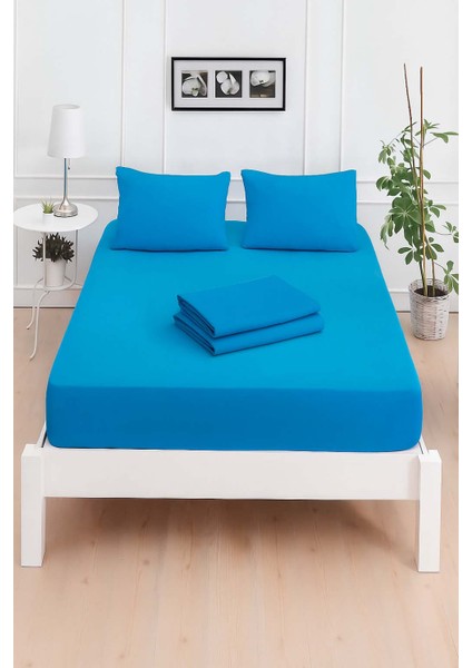 Mirava Premium %100 Pamuk Penye Lastikli Tek Kişilik Çarşaf Takımı (1 Yastık Kılıfı Dahil) Turkuaz 100X200CM indirimleri