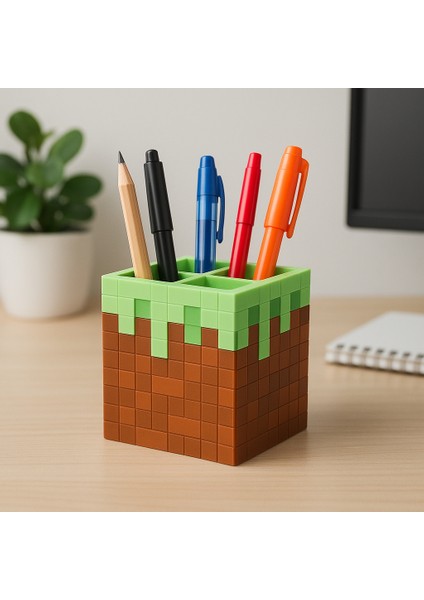 Minecraft Temalı Blok Kalemlik