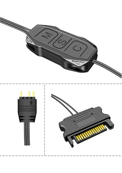 Coolmoon 5V 3pin Rgb Argbden Denetleyici Güç Adaptörüne Bilgisayar Pc Kasa LED F/f