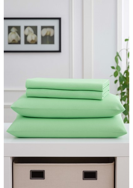 Mirava Premium %100 Pamuk Penye Lastikli Tek Kişilik Çarşaf Takımı (1 Yastık Kılfı Dahil) Mint Yeşil 100X200CM fırsatları