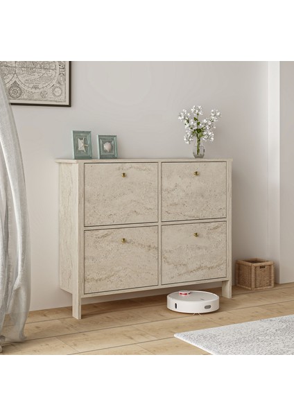 Luna Ayakkabılık Çok Amaçlı Dolap Dresuar Traverten