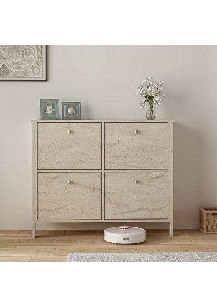 Luna Ayakkabılık Çok Amaçlı Dolap Dresuar Traverten fiyatları
