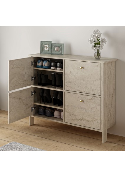 Luna Ayakkabılık Çok Amaçlı Dolap Dresuar Traverten modelleri