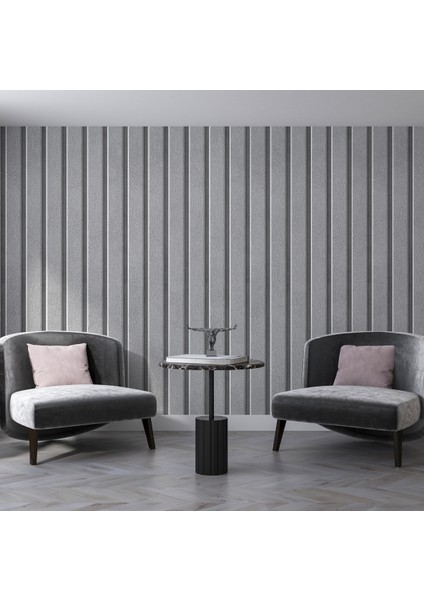Duvar Kağıdı 3 Boyutlu Gri Dikey Taş Desenli Isı ve Ses Yalıtımlı Sağlıklı Tekstil &ebat Seçenekli fırsatları