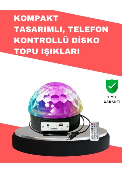 Çok Renkli LED Masaüstü Disko Topu Parti Aydınlatma Cihazı