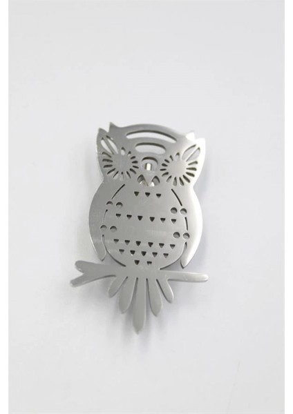 Çelik Baykuş Broş - Gümüş