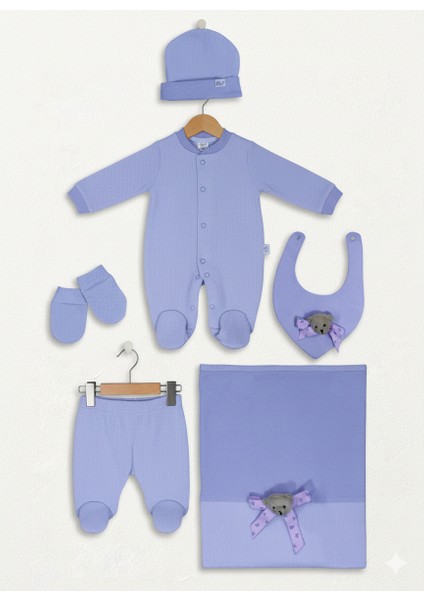 Yenidoğan || Kaliteli || Ayıcıklı|| Bebek 5'li Hastane Çıkışı Seti || %100 Pamuk