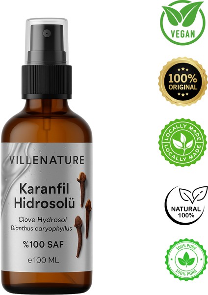 Vıllenature Karanfil Hidrosolü “clove Hydrosol” Dianthus Caryophyllus %100 Saf, Doğal 100 ml fırsatları
