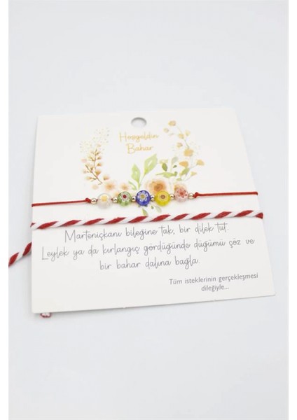 Çiçek Marteniçka Bileklik - Kırmızı fiyatları