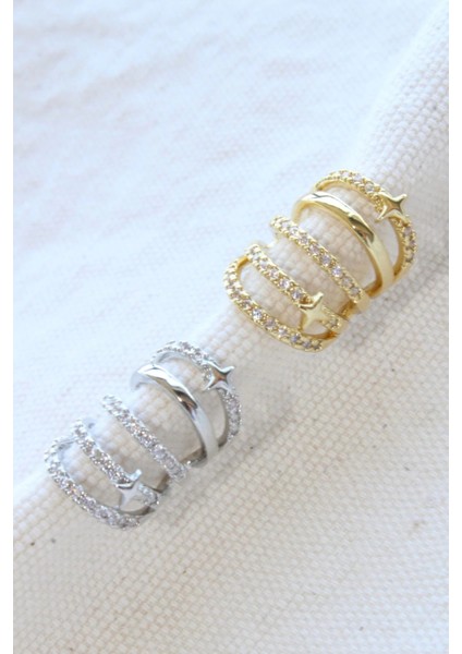 Çoklu Görünüm Zirkon Taşlı Minik Yıldızlı Model Earcuff Kıkırdak Küpe fiyatları