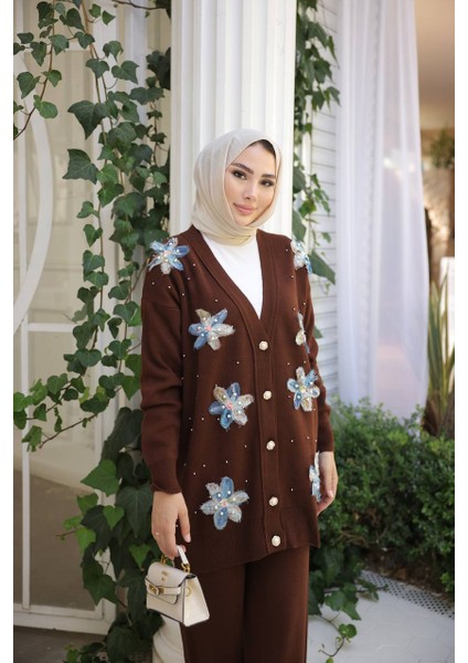 Sude Triko Hırka Pantolon Takım Tesettür Kadın Giyim ST2198 modelleri