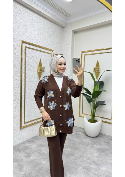 Sude Triko Hırka Pantolon Takım Tesettür Kadın Giyim ST2198 indirimleri