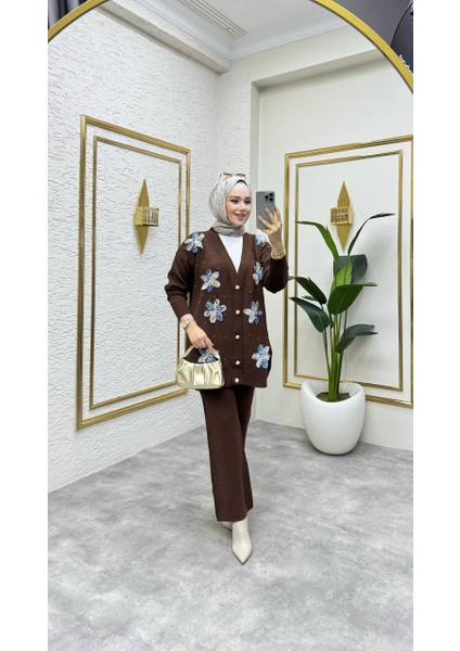 Sude Triko Hırka Pantolon Takım Tesettür Kadın Giyim ST2198