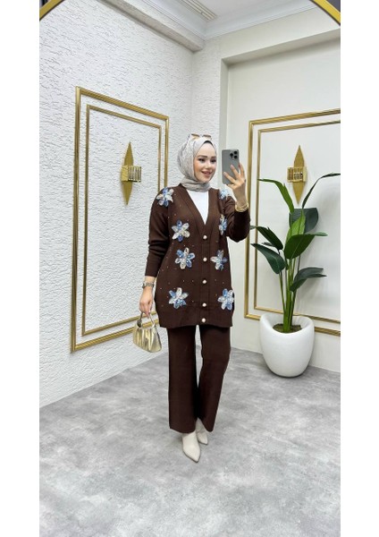 Sude Triko Hırka Pantolon Takım Tesettür Kadın Giyim ST2198